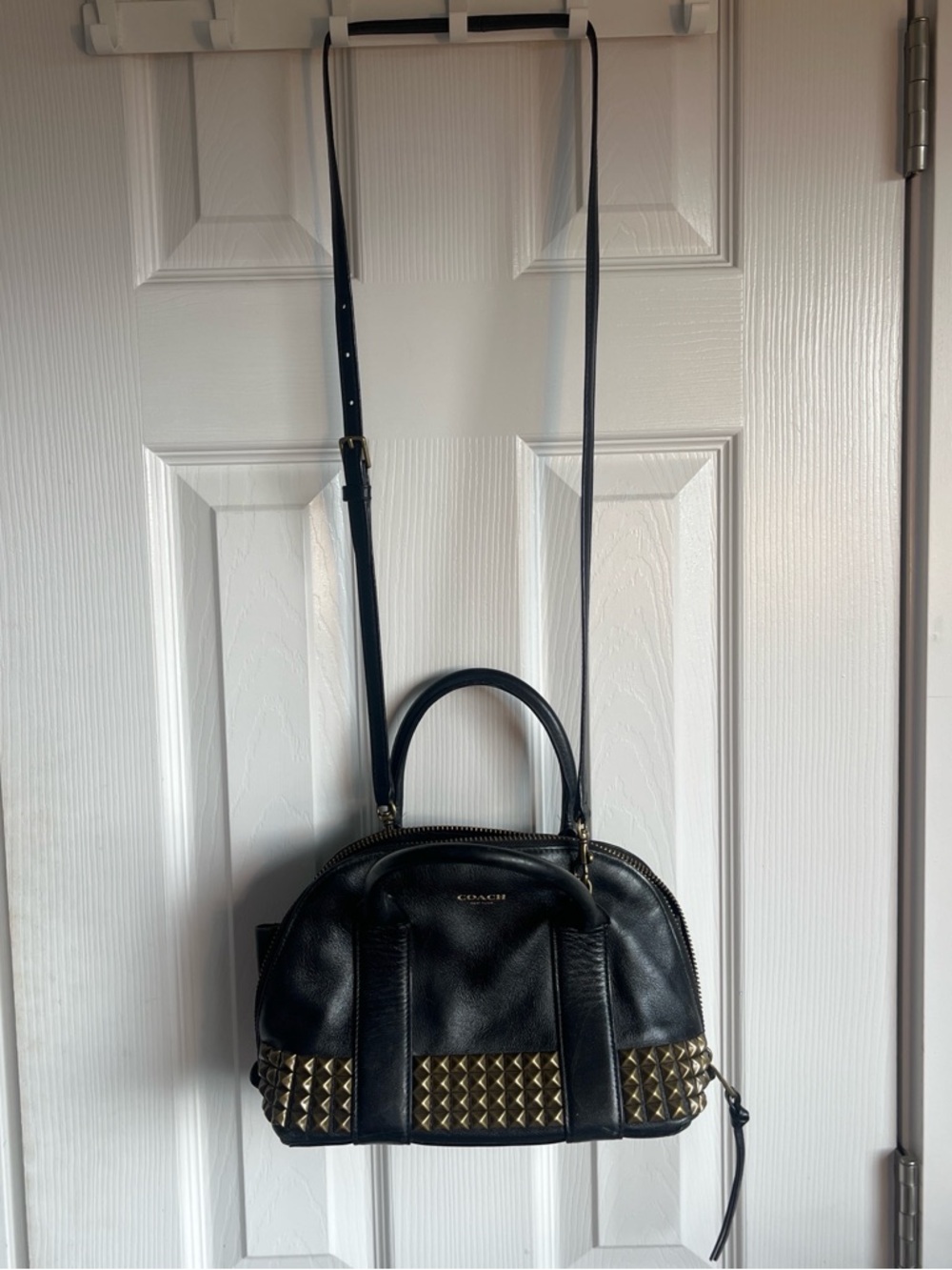 2014 Coach Black Mini Bleecker Preston Studded Leather - Picture 4 of 9